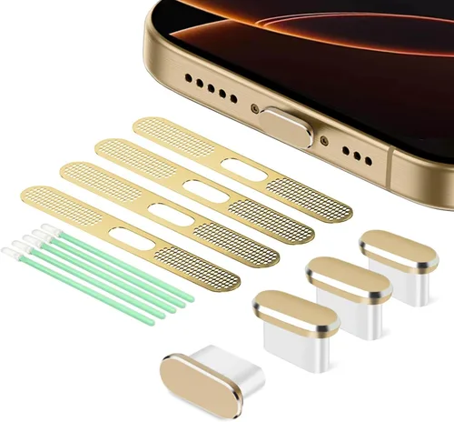 Vista 11 de Tapón Antipolvo USB C, Cubierta de Puerto USB C Tipo C Tapón Cubierta de Puerto de Carga Cubierta Antipolvo de Altavoz, Accesorios para iPhone 17