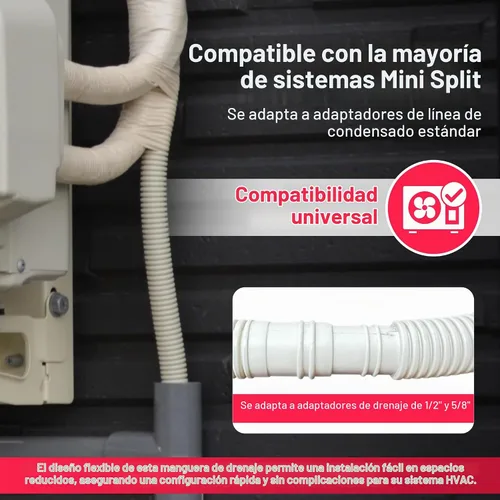Vista 5 de Manguera de drenaje dividida sin conductos HVAC - Línea de condensado