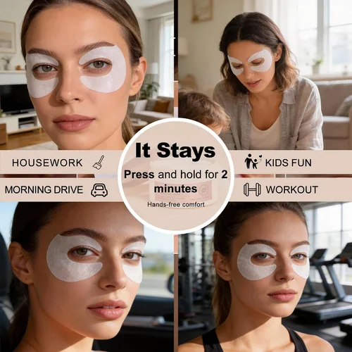 Vista 6 de Ycz Parches para debajo de los ojos (30 pares) – Máscaras de ojos con cafeína para ojos hinchados, ojeras y líneas finas, deshinchamiento