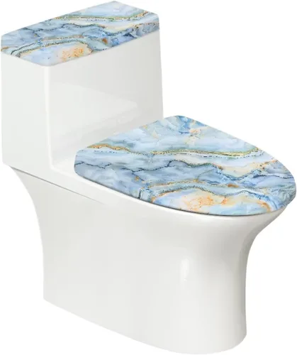Vista 26 de Cubierta de asiento de inodoro con estampado de cebra, cubierta de tapa de tanque de inodoro ovalada negra, alargada, redonda, repuesto