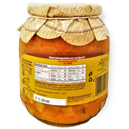Vista 2 de Dworek Sopa de repollo, 100% natural, sin conservantes, sin OMG y fácil de preparar con agua de manantial, 24.3 onzas, paquete de 1