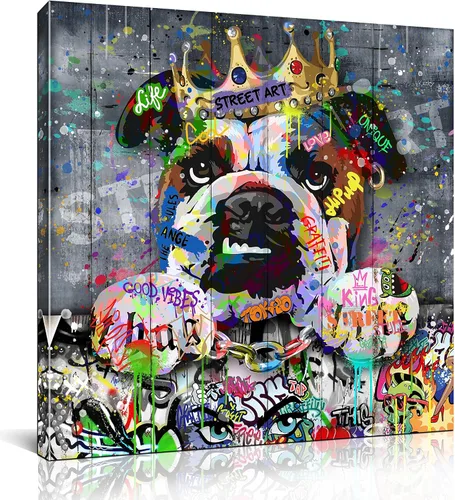 Vista 23 de SIXTTART Banksy - Lienzo de pared para dormitorio, arte de pared con graffiti callejero, pintura abstracta, arte pop, decoración moderna de pared
