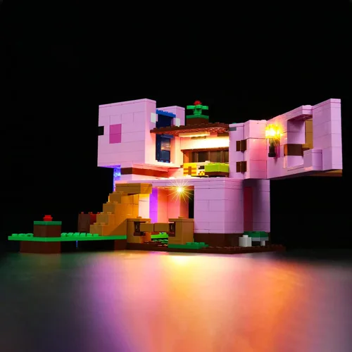 Vista 5 de VONADO Luces LED - Kit de casa de cerdo compatible con Lego 21170, iluminación de casa de cerdo de bricolaje
