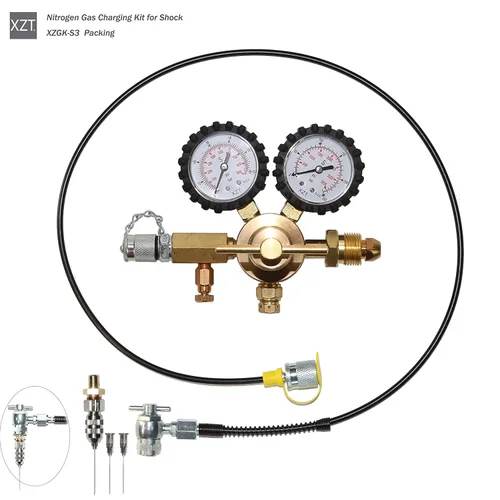 Vista 6 de XZT Herramientas de aviación de aviones S3 Kit de prueba de presión de gas de nitrógeno Schrader,Kit de regulador de nitrógeno,Estructura de alta