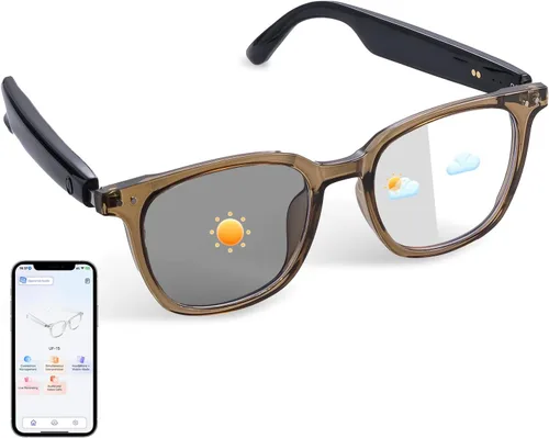 Vista 12 de Lentes inteligentes Bluetooth con altavoces, lentes de sol fotocromáticos Negro
