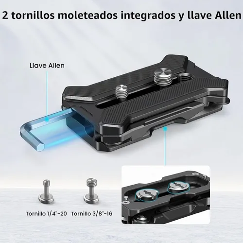 Vista 7 de Placa de liberación rápida SMALLRIG para tipo Arca con soporte cuadrúpedo plegable