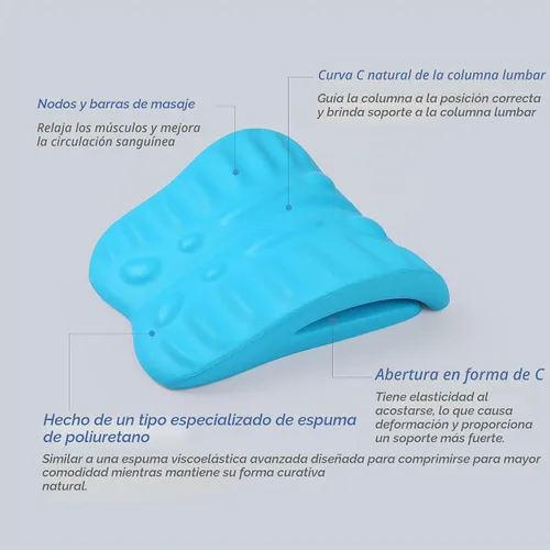 Vista 3 de RESTCLOUD Camilla de espalda para aliviar el dolor de espalda, cojín de estiramiento de espalda, almohada de apoyo lumbar crónica que ayuda