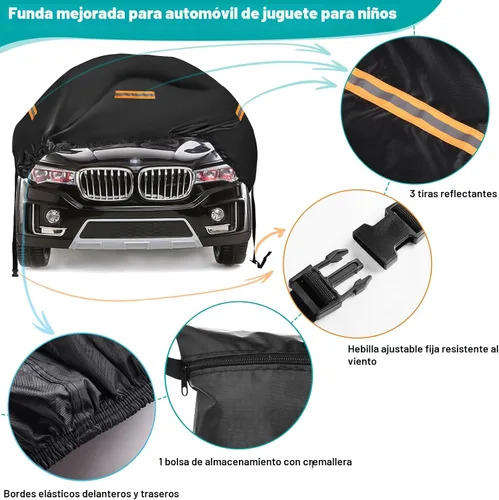 Vista 2 de Cubierta para coche de montar para niños, gran cubierta impermeable para ruedas de poder, cubierta universal para juguetes de coche de 210D