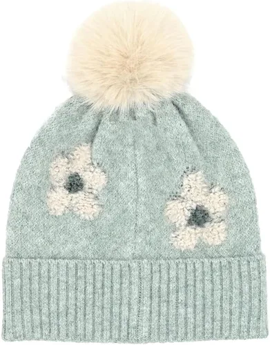 Vista 6 de C.C Southwest - Gorro de punto con pompón para mujer, unisex, elástico, suave, cálido, con piel sintética, gorro de invierno