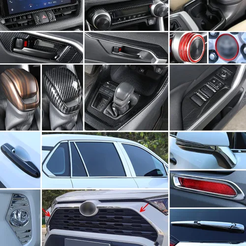 Vista 6 de 4 anillos de perilla de control de clima de CA RAV4, cubierta de arranque del motor, consola central, interruptor de aire acondicionado para RAV-4