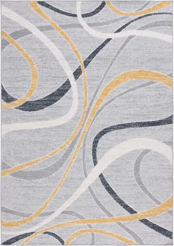 Vista 26 de SAFAVIEH Odyssey Collection - Alfombra de pasillo de 2 pies 2 pulgadas x 8 pies, marfil azul y dorado, diseño abstracto moderno, ideal para zonas