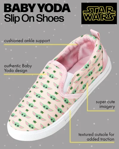 Vista 2 de Disney Zapatos de niña - Zapatillas sin cordones Ariel, Blancanieves, Belle, Rapunzel, Moana, Cenicienta, Baby Yoda, Minnie Mouse, 6T-12