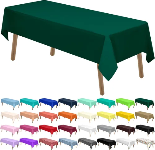 Vista 26 de Manteles de Plástico Azul Claro Paquete de 2 Cubiertas de Mesa Desechables 54 x 108 Pulgadas Manteles para Baby Shower Fiesta PEVA Manteles Azul