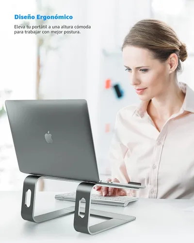 Vista 2 de Nulaxy - Soporte completo de aluminio para laptop, soporte estable de hasta 22 libras, refrigeración abierta Detachable for Portable Storage, Easy