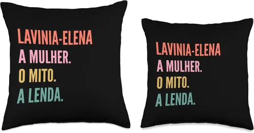 Vista 3 de Funny Portuguese First Name Design - Lavinia-Elena Throw Pillow
