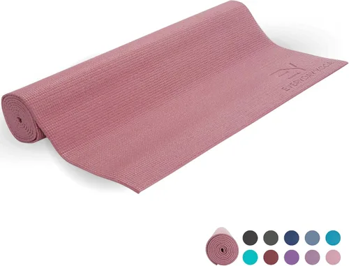 Vista 8 de Everyday Yoga Estera Deluxe, espaciosa de 72"x24" antideslizante para cómodos entrenamientos en casa, extra gruesa de 3-5mm