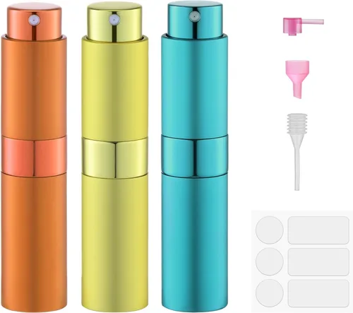 Vista 18 de Fusupak Atomizador de Perfume para Viaje Botella Recargable: Vaporizador de Colonia Portátil para Hombres - Mini Vaporizador Vacío para Recarga
