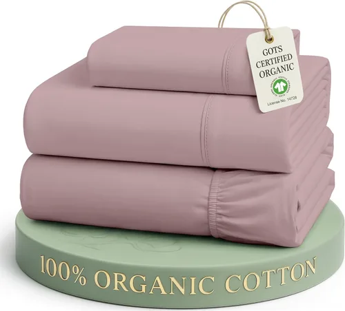 Vista 21 de LANE LINEN - Juego de 2 sábanas de fibras largas 100 % algodón orgánico, percal de fibras largas, ultrasuave y transpirable, para colchones de hasta