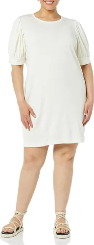 Vista 4 de Daily Ritual Vestido de manga corta abombada de toalla supersuave para mujer