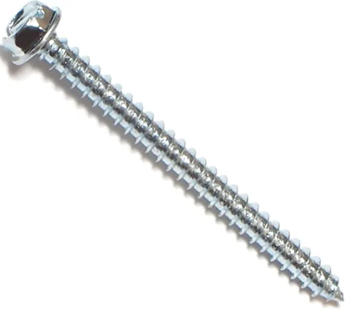 Vista 6 de Hard-to-Find Fastener 014973265397 Tornillos de chapa de arandela hexagonal ranurada, 8 x 3/8, pieza-100, zinc