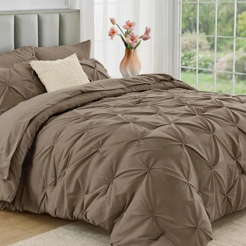 Vista 29 de JOLLYVOGUE Juego de edredón tamaño individual de 5 piezas – Juego de ropa de cama tamaño individual en una bolsa para todas las estaciones