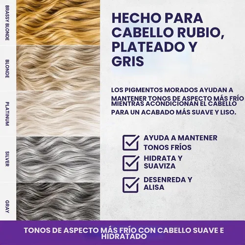Vista 4 de Acondicionador de árbol de té morado para cabello decolorado, plateado