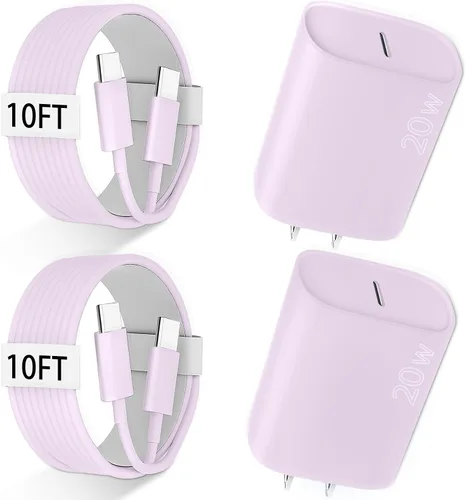 Vista 28 de Cargador para teléfono 17, 16, 15 Pro Max, carga rápida PD de 30 W, cable de carga para iPhone 17 de 6 pies (65 W/3 A), cable largo USB C con iPhone