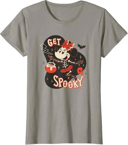 Vista 76 de Disney Disfraz de esqueleto de Minnie Mouse para Halloween, camiseta espeluznante Negro