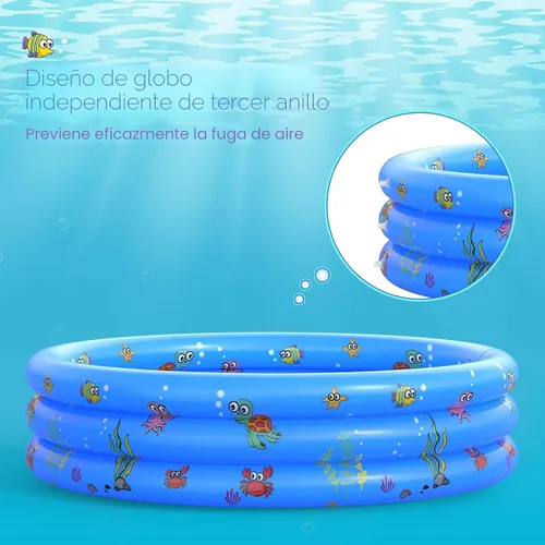 Vista 4 de VIVI MAO - Piscina inflable redonda para jardín, piscina portátil para niños, piscina infantil para chapotear, piscina de uso en interiores