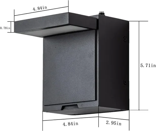 Vista 6 de Nigaut Luz de porche del atardecer al amanecer con salida GFCI, moderna lámpara LED de pared para exteriores con toma incorporada, aplique