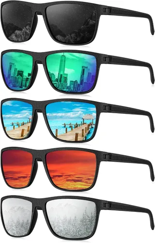 Vista 14 de KALIYADI Gafas de sol polarizadas para hombre, gafas de sol clásicas para conducir, pescar, golf con protección UV400