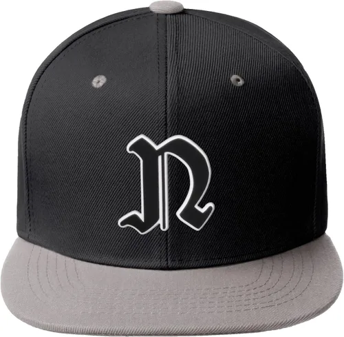 Vista 1651 de Daxton Gorra clásica con visera de billete plano con letras del alfabeto inglés antiguo de la A a la Z