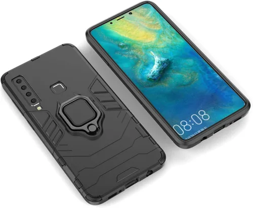 Vista 4 de Compatible con Samsung Galaxy A9 (2018), Galaxy A9 Star Pro, Galaxy A9s, funda de metal con agarre de anillo a prueba de golpes, parachoques duro