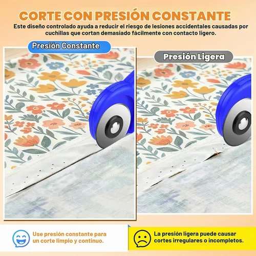 Vista 5 de DIYSELF Cortador rotatorio para Fabricr, cortador rodante con 5 cuchillas Azul