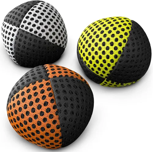 Vista 14 de speevers Juego de 3 pelotas de malabarismo para principiantes y profesionales, 14 colores disponibles, 2 capas de red y estuche de transporte, bolas