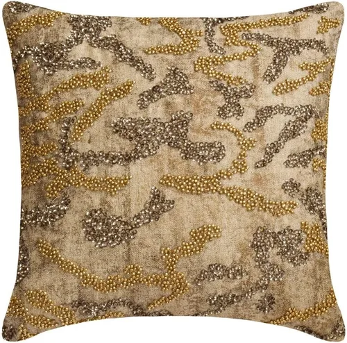 Vista 8 de The HomeCentric Funda de almohada dorada, funda de almohada geométrica moderna, funda de almohada de 12 x 12 pulgadas (11.8 x 11.8 in), funda