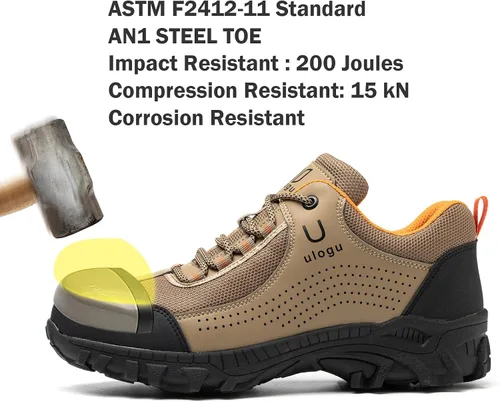 Vista 2 de ulogu Steel Toe Tennis Shoes for Men Women Lightweight Breathable Durable Work Shoes Comfortable Composite Safety Footwear Industrial Construction