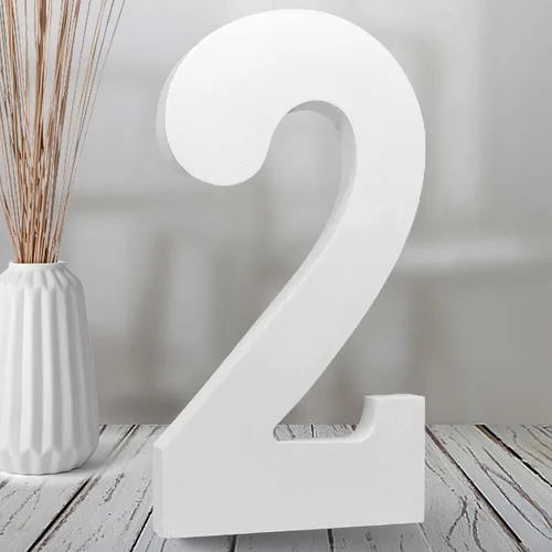 Vista 13 de AOCEAN Números de madera blanca de 8 pulgadas, número de madera sin terminar para pared, números decorativos de pie, rebanadas, decoración