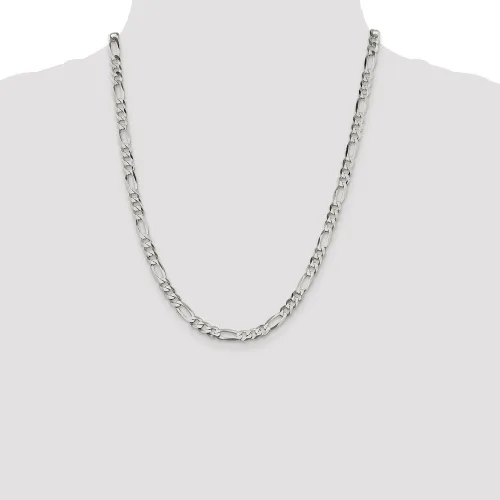 Vista 2 de Collar de cadena de plata de ley de 0.217in con lazo negro