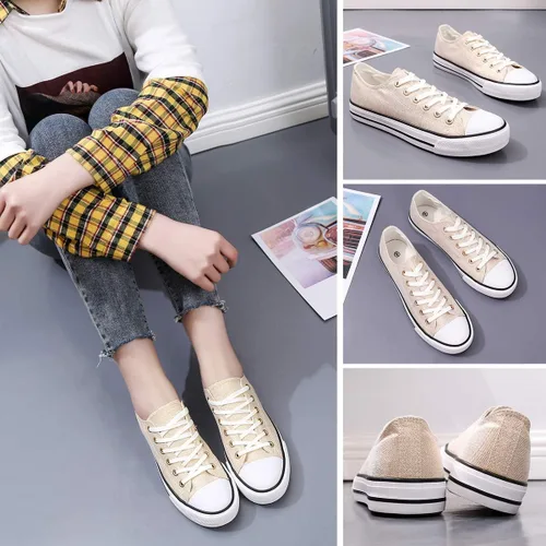 Vista 5 de Adokoo - Tenis informales de lona para mujer, caña baja, con cordones, cómodos, para caminar