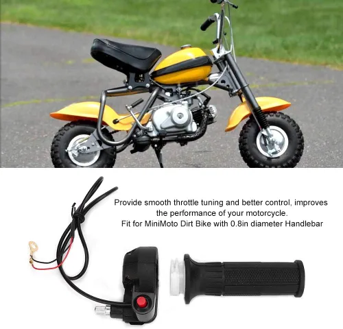 Vista 7 de Acelerador de motocros,Cable de agarre del acelerador del acelerador, empuñaduras del acelerador con interruptor de parada para manillar de moto 47