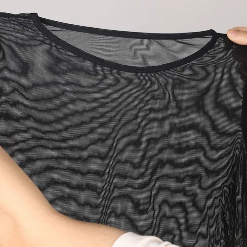 Vista 4 de Ypser Camiseta corta de malla de red para mujer de manga larga