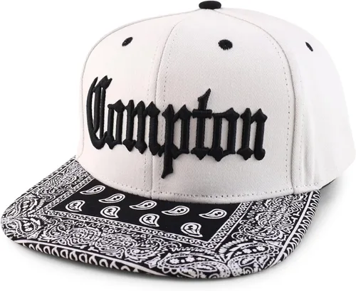 Vista 5 de Trendy Apparel Shop Gorra de béisbol extragrande XXL Old English Compton bordada Flatbill Snapback Negro