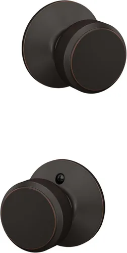 Vista 19 de SCHLAGE Pomo de bloqueo sin giro, latón antiguo (F170 ORB 609) (paquete de 2)