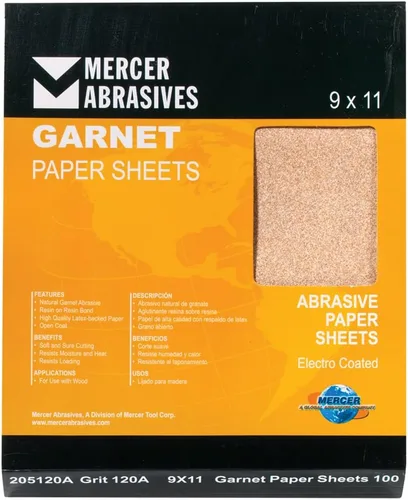 Vista 12 de Mercer Industries 206036D - Hojas de papel granate de 9 x 11, grano 36D (paquete de 50)