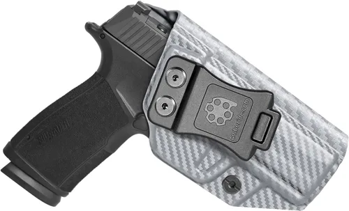 Vista 8 de Amberide Sig P365 XMacro IWB Holster, Kydex-Boltaron dentro de la cintura para P365 XMacro 0.354 in, extracción rápida, retención segura, 0-30° Cant