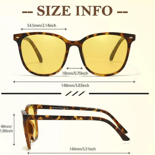 Vista 5 de FIMILU Paquete de 2 lentes de visión nocturna para mujeres y hombres, lentes polarizados para conducción nocturna, antirreflejos y mejoran la visión