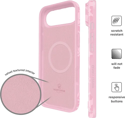 Vista 635 de VELVET CAVIAR Funda para iPhone 15, compatible con MagSafe, probada contra caídas de 10 pies, fundas protectoras de diseño, leopardo color rosa