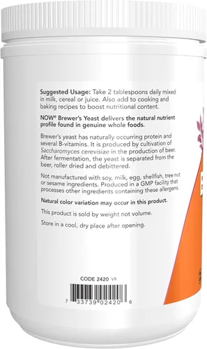 Vista 3 de NOW Foods Suplementos, Polvo de levadura de cerveza con proteína y vitaminas B naturales, 1 libra