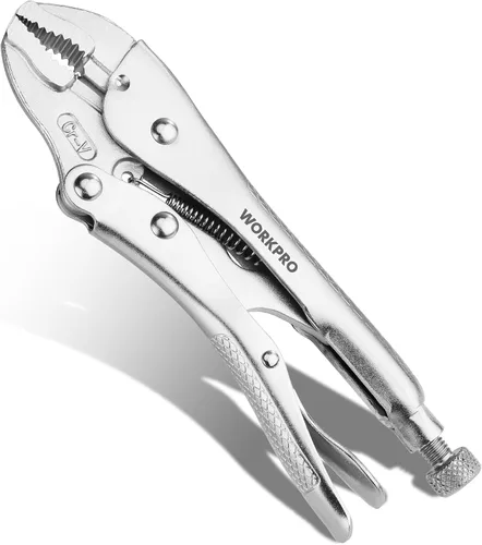 Vista 10 de WORKPRO Alicates de Bloqueo, Mini Alicates de Mordaza Curva de 4 pulgadas Vice Grips, Alicates de Bloqueo de Acero Cromo-Vanadio con Cortador
